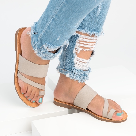 👠 Sale Tan Toe Ring Sandals - Joan - Picture 2 of 2